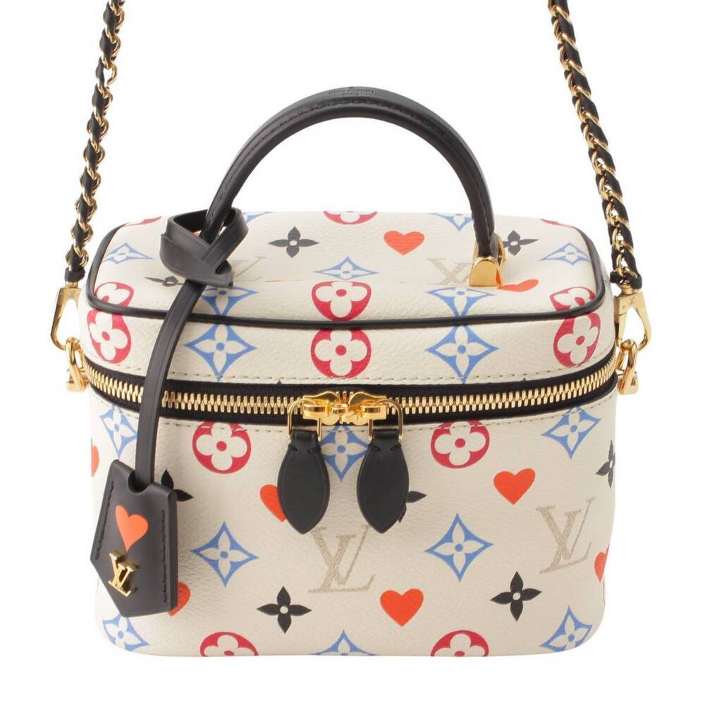 Louis Vuitton Monogram Game On Vanity Hand Shoulder Bag White